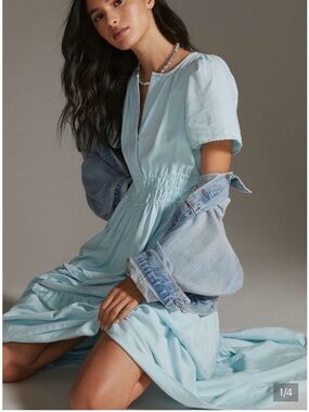 ISO Anthropologie Somerset Linen Blend Maxi Dress